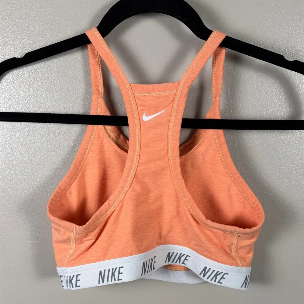 Nike Peach Racerback Crop Sports Bra with Branded Elastic Band